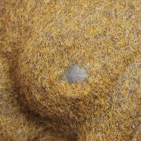 Vintage Flocked Brown Bunny Rabbit Coin Piggy Bank W/ Stopper Fuzzy Easter 6.5" - Picture 10 of 13